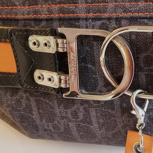 DIOR Christian Dior Denim Blue Trotter Flight Bag - Picture 9 of 16